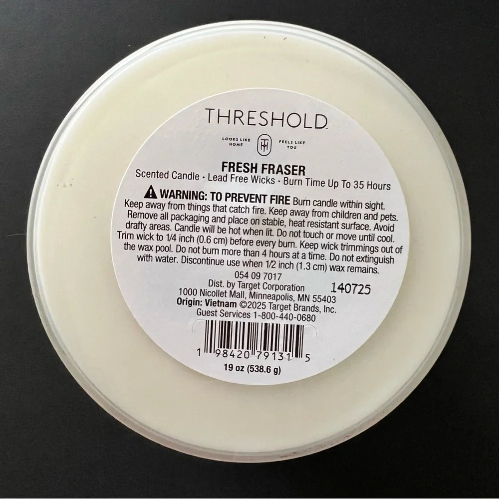 Threshold Fresh Fraser Scented Candle - White with Gold Accents